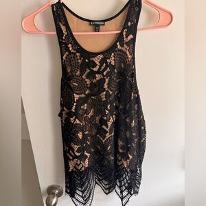 Express Black Lace Sleeveless Top